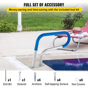 Corrimano per Piscina in Acciaio Inox 304 Ergonomico, Capacità di Carico 250 LBS, Antiruggine, Colore Argento, Dimensioni 30x22 - Product Image 6