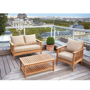 Garden furniture <b>set</b> featuring a table and a two-seater sofa with durable, plush cushioning. - Product Image 2