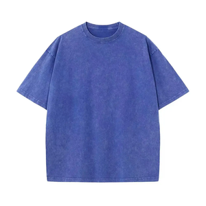 T-shirt personnalisé pour homme 100% coton délavé à l'acide, coupe épaules tombantes, grammage lourd 220 GSM, effet délavé à la pierre - Product Image 3