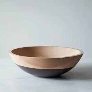 Ensemble de bols de service en bois faits à la main, finition naturelle, écologiques, décoration de cuisine et de maison, style rustique - Product Image 2