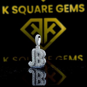 Pendentif de luxe en argent sterling 925 avec lettre M en moissanite, taille ronde VVS, chaîne hip-hop, bijoux fins, cadeau pour enfants et hommes - Product Image 6