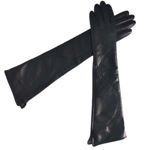 Guantes Largos Negros Brillantes para Mujer, Estilo Látex, para Cosplay, Fiestas, Actuaciones, Elegantes y Brillantes, Hasta el Brazo - Product Image 4