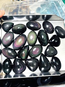 Cabujón de ojo de obsidiana arcoíris de alta calidad hecho a mano obsidiana arcoíris con piedra preciosa suelta de ojo para la fabricación de joyas - Product Image 2