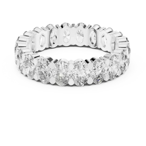 Bague unisexe en or massif 18 carats avec diamants ovales cultivés en laboratoire, style éternité complète, pour mariage ou anniversaire, un cadeau raffiné et remarquable. - Product Image 3