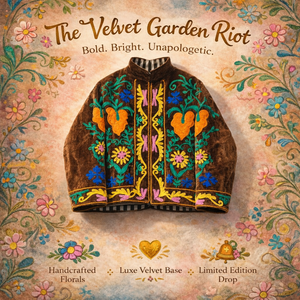 Chaqueta de Terciopelo Personalizada para Mujer, Bordado de Estrella Celestial y Corazón, Cuello Alto, Bolsillos Laterales, Forro de Algodón Transpirable - Product Image 5