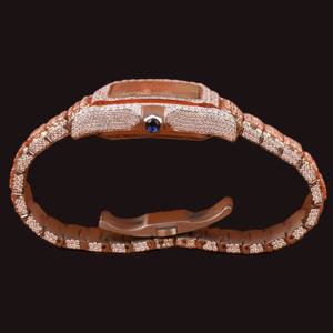 Premium 925 <b>Sterling</b> <b>Silver</b> Round Moissanite Diamond Quartz Movement Mechanical Fully Iced Out Roman Numerals Hip Hop <b>Watch</b> - Product Image 5