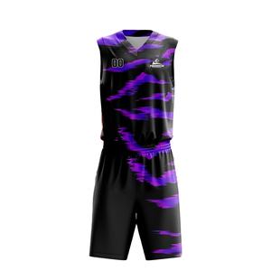 Ensembles d'uniformes de basketball personnalisés professionnels avec impression sérigraphique, col en V, couleur personnalisée, nom de l'équipe, logo, grande taille, séchage rapide - Product Image 1