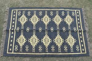 Alfombra Kilim de Yute Estilo Escandinavo, Tejida a Mano, Fibra Natural Reversible, para Sala de Estar, Hogar y Hostelería - Product Image 4