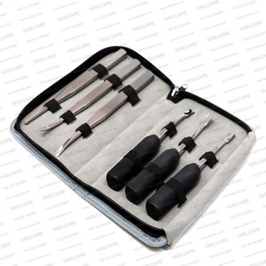 ชุดเครื่องมือถอนฟันหน้าม้า 6 ชิ้น ทำจากสแตนเลส ด้ามจับเคลือบเทฟลอนสีดำ ชุดเครื่องมือสัตวแพทย์ ยี่ห้อ Vaslcare - Product Image 3