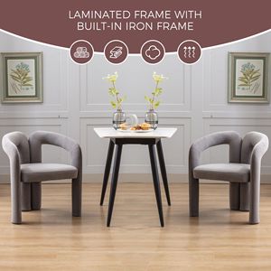 COOLMORE Sedia da Pranzo Contemporanea in Velluto, Poltroncina Imbottita per Cucina e Soggiorno - Product Image 2