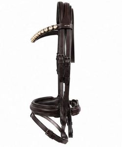 Brida de cuero de alta calidad para caballo con elegante frontal de cristal, diseño acolchado para mayor comodidad, metal duradero al mejor precio, del proveedor BT. - Product Image 2