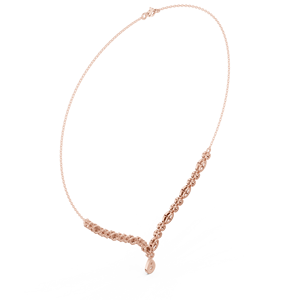 Collier pour femme en or rose 10 carats avec diamants de laboratoire, luxe, Aurora, ligne en V, étincelant - Product Image 2