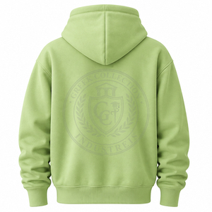 เสื้อฮู้ดดี้สีเขียวอ่อนคุณภาพสูงสำหรับผู้ชายและผู้หญิง ผ้าฝ้าย 100% ผ้าฟลีซถัก ปักลายกรีก ระบายอากาศได้ดี สไตล์สตรีทแวร์ - Product Image 2