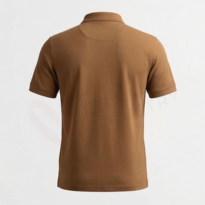 Chemise décontractée pour homme en piqué 100 % polyester bleu marine à manches courtes, respirante, infroissable, coupe classique, design tricoté uni - Product Image 2