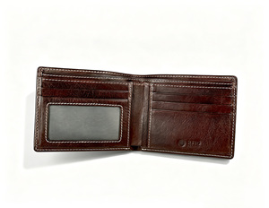 [En stock][Prix de détail] Portefeuille homme bi-fold court noir en cuir de vachette véritable Castello, fait main, tanné végétal, haute qualité - Product Image 4