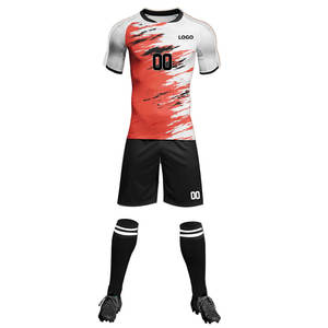 ชุดฟุตบอลทีมชายแบบกำหนดเอง เสื้อฟุตบอล ชุดกีฬา ชุดฝึกซ้อม เสื้อซับลิเมชั่น กางเกงขาสั้น ผู้ผลิตจากโรงงาน - Product Image 5