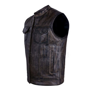 Stylish Winter Leather Vest Eco-Friendly Lightweight Breathable Design Customizable Durable Build for Men's Casual Outerwear - Product Image 5