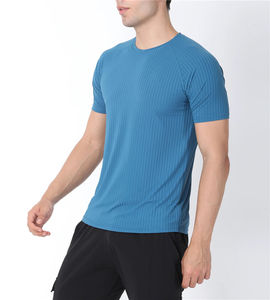 Nouveau T-shirt décontracté pour homme en polyester/coton blanc avec logo sur le devant, manches courtes, poches, séchage rapide et respirant - Product Image 2