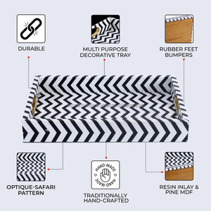 Plateau en résine élégant le plus vendu pour servir le café à usage multiple, organiser les essentiels ou ajouter une touche de luxe à la décoration de l'Inde - Product Image 2
