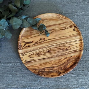 Ensemble de plats de service ronds en bois massif poli, écologiques, faits à la main, style Wabi Sabi, artisanat décoratif pour la table à manger - Product Image 5