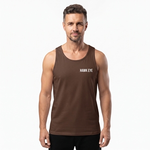 Men's Lightweight Workout <b>Vest</b> <b>Brown</b> Sleeveless Gym Tank <b>Top</b> Crew Neck Fitness Training Athletic Sportswear - Product Image 1