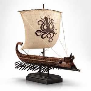Modèle de bateau à voile nautique en métal poli double face, fait main, moderne, pour la décoration de la maison et les collectionneurs - Product Image 6