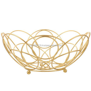 Corbeille à fruits solide en fil de métal avec aspect antique fabriqué à la main, parfaite pour la conception de cuisine rustique moderne - Product Image 1