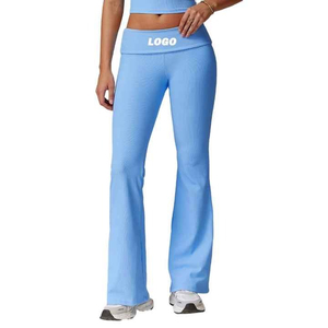 Best Design Women's High Waist <b>Leggings</b> Custom Logo 100% Quality Casual Comfortable Plain Dyed Breathable Spandex/Polyester - Product Image 1