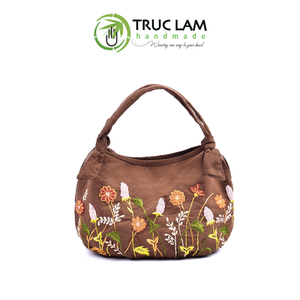 Sac de voyage artisanal en gros, petit sac en daim à oreilles de lapin avec motifs floraux et végétaux en perles de verre cousues à la main, haute qualité - Product Image 2