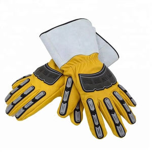 Guantes de Trabajo Mecánicos Tácticos, Guantes de Seguridad con Palma de Cuero Sintético, para Construcción, Montaje, Manipulación de Herramientas, Protección Duradera para las Manos - Product Image 4