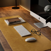 Tapis de bureau promotionnel moderne en cuir véritable, support d'écriture pour ordinateur portable, protège-bureau personnalisé, taille sur mesure, fait main, imprimé UV