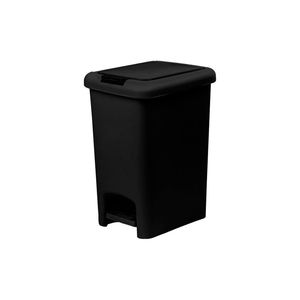 Cestino per Rifiuti con Apertura Doppia da 6,5L, Design Sottile, Finitura Opaca Liscia, Plastica Nera Resistente (24x18x29,2 cm) - per Organizzazione Cucina - Product Image 1