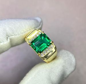<b>Mens</b> 925 Sterling <b>Silver</b> Emerald Cut 3 Carat Emerald Engagement & Wedding <b>Ring</b> Luxury Gift <b>for</b> Her - Product Image 1