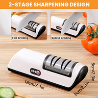 Aiguiseur de couteaux électrique multifonctionnel antidérapant, aiguiseur de couteaux professionnel automatique de petite taille, outils d'affûtage rapide pour la cuisine