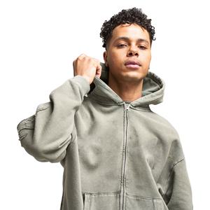 Heavy 500gsm French Terry Vintage Acid Wash Zipper Hoodies Hommes Personnalisé Streetwear Washed Hoodies Sweats à capuche décontractés pour hommes - Product Image 6