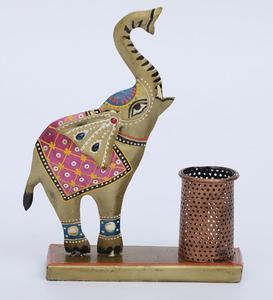Handmade Indian <b>Elephant</b> Pen Holder for Desktop Decoration and Utility Arrangement Decor for Functional Spaces & Organized Desk - Product Image 6