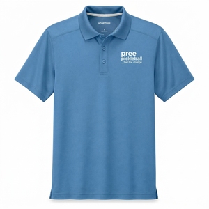 Polo de pickleball unisexe, anti-transpiration, manches courtes, couleur unie, logo sur le devant, coupe classique adulte, logo personnalisé - Product Image 2