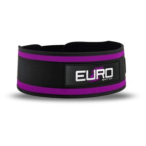 Ceinture de musculation Euro Skt Co, 5 pouces de large, noire et violette, réglable, pour le soutien de la taille lors de l'entraînement de force - Product Image 2