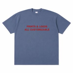 T-shirt personnalisé imprimé pour homme, bleu, col rond, manches courtes, jersey décontracté en coton, coupe classique, logo et lettres imprimés sur le devant - Product Image 6
