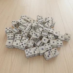 Dés de jeu en os de buffle poli sur mesure, faits à la main, naturels, carrés, accessoires de jeu de société vintage - Product Image 1