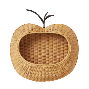 Premium Apple Shape <b>Rattan</b> Hanging <b>Basket</b> Shelf Nursery Room Bedroom Furniture Kids Toy Clothes <b>Storage</b> Organizer Wholesale - Product Image 2