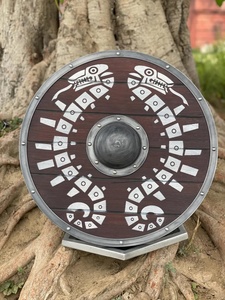 Handmade Industrial Viking Wooden Steel Lightweight <b>Wall</b> Display Shield Cosplay Event Decoration <b>Logo</b> OEM/ODM Private Label - Product Image 5