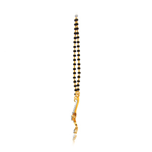 Collier pour femme plaqué or 18 carats avec diamant de laboratoire taillé, certifié IGI, pour un usage quotidien romantique, chaîne en or jaune, perles noires, modèle Pulse - Product Image 3