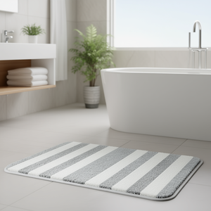 Alfombra de Baño Absorbente de Calidad Hotelera con Franjas de Satén y Logotipo Personalizado, 20x30 Pulgadas - Product Image 3