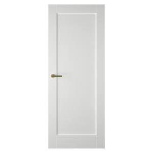 Puerta de Madera Sólida Moderna de Estilo Shaker, 30*80, con Aislamiento Acústico, Acabado Moldeado, en Blanco Preimpregnado, para Interiores - Product Image 1