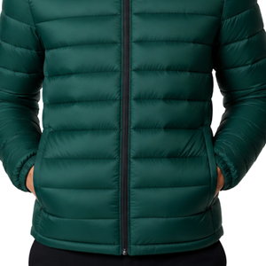 Chaqueta de plumón verde oscuro impermeable para hombre, ligera, cálida, cortavientos, chaqueta acolchada lisa para hombre, ropa exterior. - Product Image 3