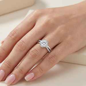 Anillo de promesa de diamantes de corte redondo de moissanita de 2,03 quilates para mujer, plata 925 original, regalo sorpresa de boda para amantes - Product Image 2