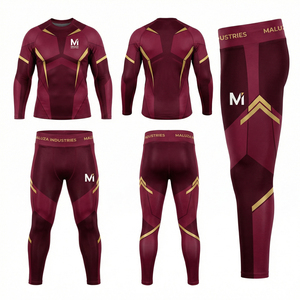 Survêtement de compression unisexe à manches longues pour l'entraînement en salle de sport, respirant et à séchage rapide, en Spandex/Polyester MALUZA INDUSTRIES - Product Image 6