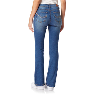 NEW Wholesale Women Flared Canvas <b>Jeans</b> Wide Leg Eco-Friendly Breathable Polyester/Cotton Mid <b>Waist</b> for Women Custom Logo - Product Image 6