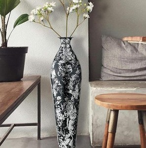 Vase à fleurs en métal fait main, grand vase décoratif pour table, idéal pour salon, mariage ou fête - Product Image 1